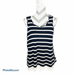 Cha Cha Vente Sleeveless Top Wrap Back Striped M